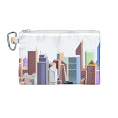 City-urban-buildings-skyscraper Canvas Cosmetic Bag (medium)