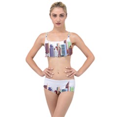 City-urban-buildings-skyscraper Layered Top Bikini Set