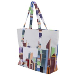 City-urban-buildings-skyscraper Zip Up Canvas Bag