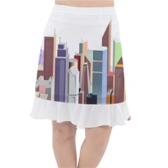 City-urban-buildings-skyscraper Fishtail Chiffon Skirt by Jancukart