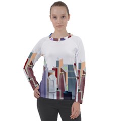 City-urban-buildings-skyscraper Women s Long Sleeve Raglan Tee