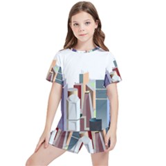 City-urban-buildings-skyscraper Kids  Tee And Sports Shorts Set