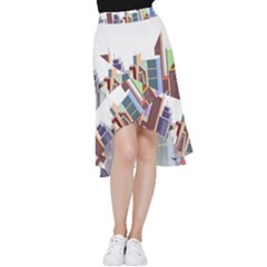 City-urban-buildings-skyscraper Frill Hi Low Chiffon Skirt