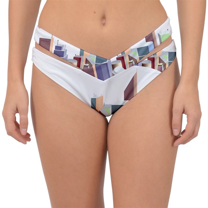 City-urban-buildings-skyscraper Double Strap Halter Bikini Bottom