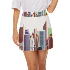 City-urban-buildings-skyscraper Mini Front Wrap Skirt by Jancukart