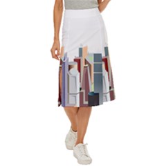 City-urban-buildings-skyscraper Midi Panel Skirt by Jancukart