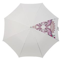 Pink Flower Cartoon Straight Umbrellas