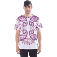 Pink Flower Cartoon Men s Sport Mesh Tee