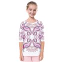 Pink Flower Cartoon Kids  Quarter Sleeve Raglan Tee View1