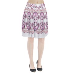 Pink Flower Cartoon Pleated Skirt