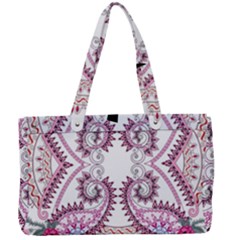 Pink Flower Cartoon Canvas Work Bag