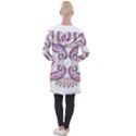 Pink Flower Cartoon Longline Hooded Cardigan View2