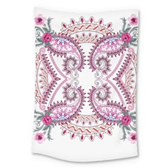 Pink Flower Cartoon Large Tapestry