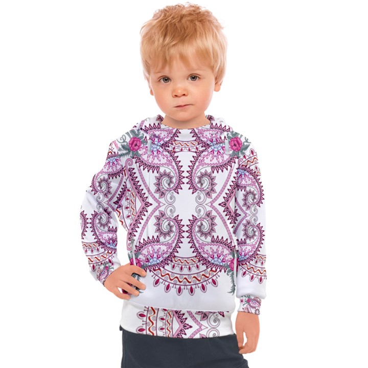 Pink Flower Cartoon Kids  Hooded Pullover