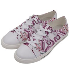 Pink Flower Cartoon Men s Low Top Canvas Sneakers