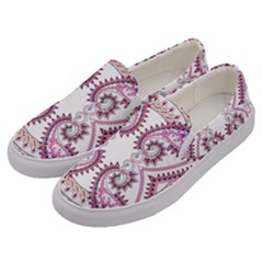 Pink Flower Cartoon Men s Canvas Slip Ons