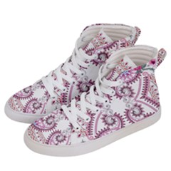 Pink Flower Cartoon Men s Hi-top Skate Sneakers