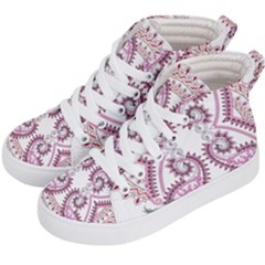 Pink Flower Cartoon Kids  Hi-top Skate Sneakers