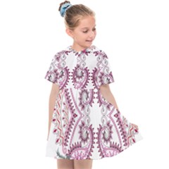 Pink Flower Cartoon Kids  Sailor Dress