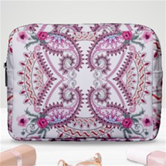 Pink Flower Cartoon Make Up Pouch (large)