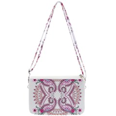 Pink Flower Cartoon Double Gusset Crossbody Bag