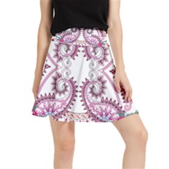 Pink Flower Cartoon Waistband Skirt