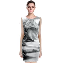 Ink-wash-painting-mountain-rolling-mountains Classic Sleeveless Midi Dress by Jancukart