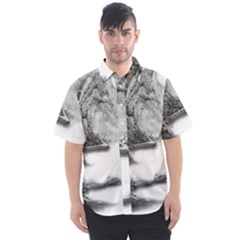 Ink-wash-painting-mountain-rolling-mountains Men s Short Sleeve Shirt