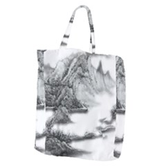 Ink-wash-painting-mountain-rolling-mountains Giant Grocery Tote