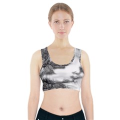 Ink-wash-painting-mountain-rolling-mountains Sports Bra With Pocket by Jancukart