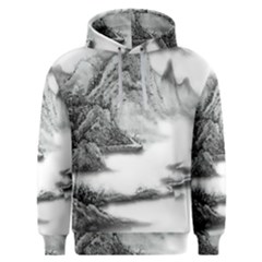 Ink-wash-painting-mountain-rolling-mountains Men s Overhead Hoodie by Jancukart