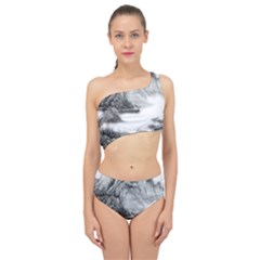 Ink-wash-painting-mountain-rolling-mountains Spliced Up Two Piece Swimsuit