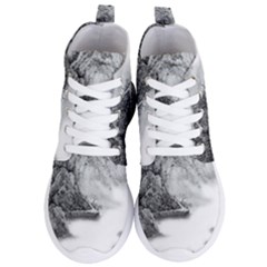 Ink-wash-painting-mountain-rolling-mountains Women s Lightweight High Top Sneakers by Jancukart