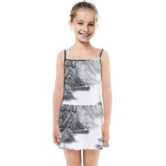 Ink-wash-painting-mountain-rolling-mountains Kids  Summer Sun Dress