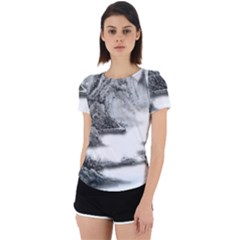 Ink-wash-painting-mountain-rolling-mountains Back Cut Out Sport Tee