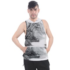 Ink-wash-painting-mountain-rolling-mountains Men s Sleeveless Hoodie by Jancukart