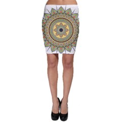 Motif-circle-vintage-circular-pattern Bodycon Skirt by Jancukart