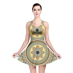 Motif-circle-vintage-circular-pattern Reversible Skater Dress