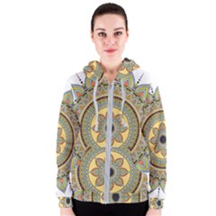 Motif-circle-vintage-circular-pattern Women s Zipper Hoodie