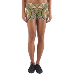 Motif-circle-vintage-circular-pattern Yoga Shorts