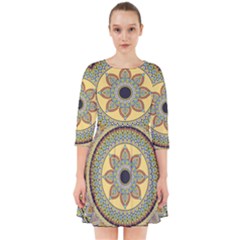 Motif-circle-vintage-circular-pattern Smock Dress