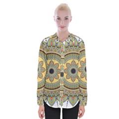 Motif-circle-vintage-circular-pattern Womens Long Sleeve Shirt