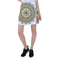 Motif-circle-vintage-circular-pattern Tennis Skirt by Jancukart