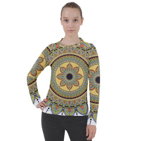 Motif-circle-vintage-circular-pattern Women s Pique Long Sleeve Tee by Jancukart