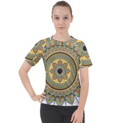 Motif-circle-vintage-circular-pattern Women s Sport Raglan Tee