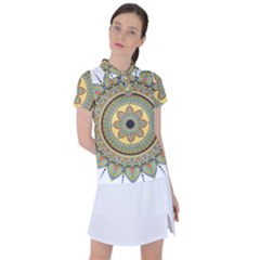 Motif-circle-vintage-circular-pattern Women s Polo Tee