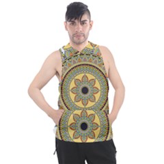 Motif-circle-vintage-circular-pattern Men s Sleeveless Hoodie by Jancukart