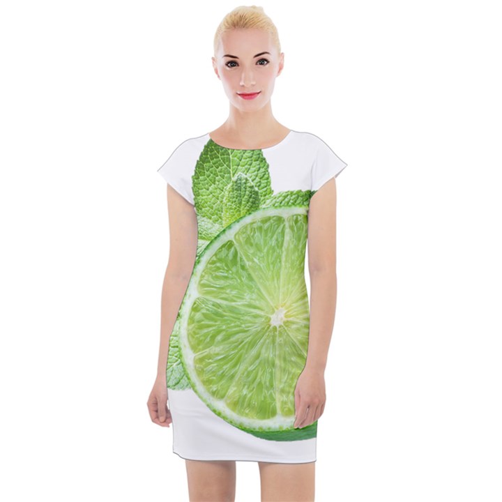 Lemon Clipart Cap Sleeve Bodycon Dress