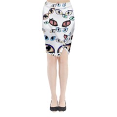 Glasses Midi Wrap Pencil Skirt