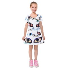 Glasses Kids  Short Sleeve Velvet Dress